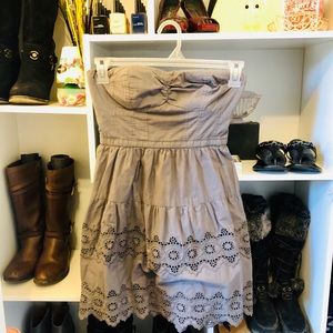 Grey Strapless Dress